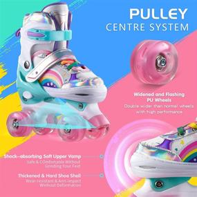 img 2 attached to ERNAN Roller Skates: Adjustable Toddler Roller Skates with Light-up Wheels, Perfect for Girls & Boys - Available in 4 Sizes