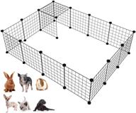 🐇 langxun 16pcs metal wire storage cubes organizer, diy small animal cage for rabbit, guinea pigs, puppy - pet products portable metal wire yard fence logo