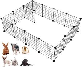 img 4 attached to 🐇 LANGXUN 16pcs Metal Wire Storage Cubes Organizer, DIY Small Animal Cage for Rabbit, Guinea Pigs, Puppy - Pet Products Portable Metal Wire Yard Fence