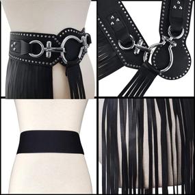 img 1 attached to 👩 Stylish Women's Leather Fringe Tassel Accessories and Belts for Mothers