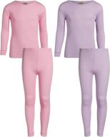 👧 sugar & style: girls’ 2 piece waffle knit thermal underwear set (2t-16) логотип