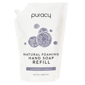 img 4 attached to Puracy Natural Foaming Hand Soap Refill, Lavender & Vanilla, Sulfate-Free Hand Wash Foam, 64 oz - Eco-friendly, Gentle Cleansing for All Skin Types