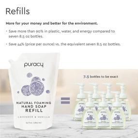 img 3 attached to Puracy Natural Foaming Hand Soap Refill, Lavender & Vanilla, Sulfate-Free Hand Wash Foam, 64 oz - Eco-friendly, Gentle Cleansing for All Skin Types