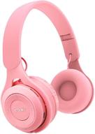 🎧 kids bluetooth headphones – over-ear wireless bluetooth 5.0 headset with comfortable protein earpads, folding storage, hifi music player, and microphone, pink logo
