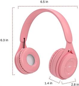 img 3 attached to 🎧 Kids Bluetooth Headphones – Over-Ear Wireless Bluetooth 5.0 Headset with Comfortable Protein Earpads, Folding Storage, HiFi Music Player, and Microphone, Pink