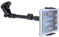 🚗 versatile 2-in-1 windshield car mount & tablet holder for apple devices: strong arm extender, secure suction cup, swivel cradle - compatible with iphone xs max xs x xr 8/8 plus 7/7plus ipad mini (4-8" screens) logo