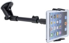 img 4 attached to 🚗 Versatile 2-in-1 Windshield Car Mount & Tablet Holder for Apple Devices: Strong Arm Extender, Secure Suction Cup, Swivel Cradle - Compatible with iPhone XS MAX XS X XR 8/8 Plus 7/7Plus iPad Mini (4-8" screens)