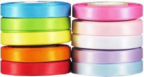 img 3 attached to 🎀 Q-YO Satin/Grosgrain Ribbon: Perfect for Crafts, Gift Wrapping, Hair Bow Accessories, Wedding Decor, Crafting - 50yd(10x5yd) 1/4" Satin Ribbons