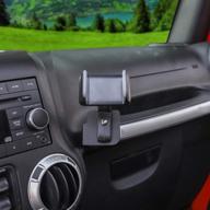 держатель для телефона и рации jecar multi-functional для jeep wrangler jk jku 2011-2018, серого цвета логотип