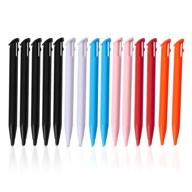 🖌️ yizerel stylus pen for new 2ds xl, 15-piece colorful plastic replacement touch screen stylus set with hd crystal clear pet films - compatible with new 2ds ll (black, white, pink, blue, red, orange) logo