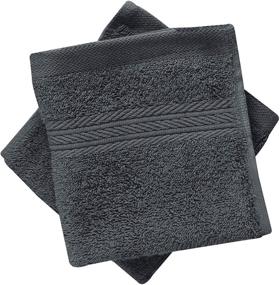 img 1 attached to 🧼 Beauty Threadz - Pack of 12 Luxury Washcloths 100% Ring Spun Cotton 12x12 inch Face Towel – Highly Absorbent, Ultra Soft, Fade Resistant – 500 GSM Fluffy Wash Cloth Set in Charcoal Grey