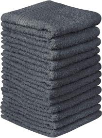 img 4 attached to 🧼 Beauty Threadz - Pack of 12 Luxury Washcloths 100% Ring Spun Cotton 12x12 inch Face Towel – Highly Absorbent, Ultra Soft, Fade Resistant – 500 GSM Fluffy Wash Cloth Set in Charcoal Grey