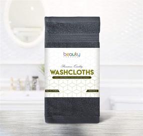 img 3 attached to 🧼 Beauty Threadz - Pack of 12 Luxury Washcloths 100% Ring Spun Cotton 12x12 inch Face Towel – Highly Absorbent, Ultra Soft, Fade Resistant – 500 GSM Fluffy Wash Cloth Set in Charcoal Grey
