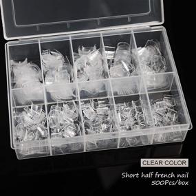 img 3 attached to Buqikma Clear Lady French Acrylic Style Short Nail Tips - 500PCS Short Nail Acrylic False Nails for Manicure, Artificial Tip with Box (Clear)