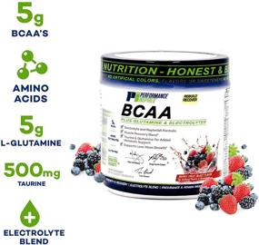 img 3 attached to 🍇 Высокопроизводительное питание от Performance Inspired Nutrition Full 5G BCAA с электролитами, таурином и глутамином - все естественное средство для восстановления и восстановления - вкус ягодного фруктового взрыва - 1,39 фунтов