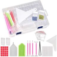 ultimate diamond painting storage containers: 113pcs portable bead storage solution with reusable tools & accessories kit logo