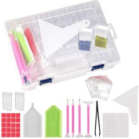 img 4 attached to Ultimate Diamond Painting Storage Containers: 113PCS Portable Bead Storage Solution with Reusable Tools & Accessories Kit