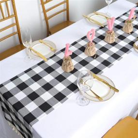 img 1 attached to 🏞️ Partisout Buffalo Check Table Runner - Checked Table Runner with Tassel - Bluffalo Plaid Table Runner - Washable Cotton Linen Table Cover - Gingham Table Runner