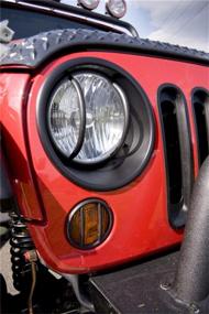 img 1 attached to 🚙 Black Headlight Bezel Kit for Jeep Wrangler JK 07-18 by Rugged Ridge 12419.25