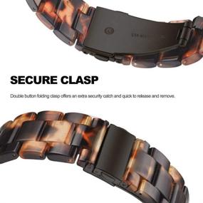 img 2 attached to 📿 Ayeger Resin Band for Fitbit Charge 4, Charge 3/3 SE - Women Men Resin Accessory, Rose Gold Buckle Wristband Strap Bracelet for Fitbit Charge 4, 3/3 SE Smart Watch Fitness (Black Tortoise)