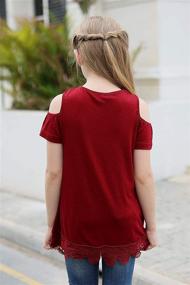 img 3 attached to GORLYA Summer Shoulder T Shirt GOR1068 Girls' Clothing for Tops, Tees & Blouses