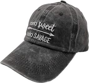 img 4 attached to 🧢 Waldeal Women's Funny Workout Distressed Dad Hat with Embroidered Savage Baseball Cap Design