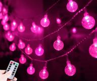 hugsvik 25.7ft 50 led battery operated pink string lights: waterproof, 8 modes, perfect for bedroom, wedding, camping логотип