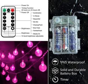 img 1 attached to HUGSVIK 25.7FT 50 LED Battery Operated Pink String Lights: Waterproof, 8 Modes, Perfect for Bedroom, Wedding, Camping