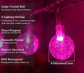 img 3 attached to HUGSVIK 25.7FT 50 LED Battery Operated Pink String Lights: Waterproof, 8 Modes, Perfect for Bedroom, Wedding, Camping