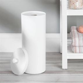 img 3 attached to 🧻 iDesign Kent Plastic Toilet Paper Tissue Roll Holder, Freestanding Organizer for Master, Guest, Kid's, Office Bathroom or Closet, 6.25" x 6.25" x 15.5" - White