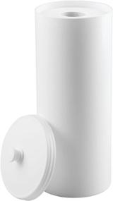 img 2 attached to 🧻 iDesign Kent Plastic Toilet Paper Tissue Roll Holder, Freestanding Organizer for Master, Guest, Kid's, Office Bathroom or Closet, 6.25" x 6.25" x 15.5" - White