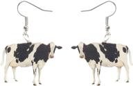 🐮 unique cow shaped dangle earrings for women and girls – rostivo acrylic earrings logo