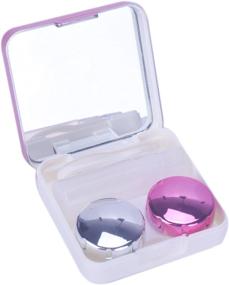 img 2 attached to 🌹 2-Pack Mini Travel Contact Lens Case Box Container Holder - Rose and Golden