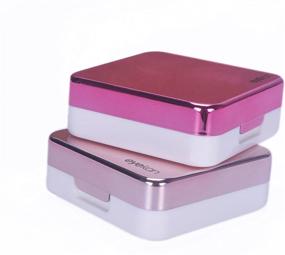 img 1 attached to 🌹 2-Pack Mini Travel Contact Lens Case Box Container Holder - Rose and Golden