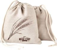 🍞 linen bread bags 2-pack - 11 x 15 inch ideal for homemade bread, unbleached, reusable food storage - perfect housewarming and wedding gift - storage for artisan bread - bakery & baguette логотип