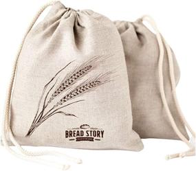 img 4 attached to 🍞 Linen Bread Bags 2-Pack - 11 x 15 inch Ideal for Homemade Bread, Unbleached, Reusable Food Storage - Perfect Housewarming and Wedding Gift - Storage for Artisan Bread - Bakery & Baguette