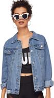 👖 womens casual long sleeve button down boyfriend denim jacket - sweatyrocks logo