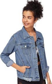 img 1 attached to 👖 Womens Casual Long Sleeve Button Down Boyfriend Denim Jacket - SweatyRocks