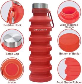 img 3 attached to 💧 Q4Fit Sports Collapsible Water Bottle - Premium Grade, BPA-Free, Non-Toxic, and Durable Platinum Silicone