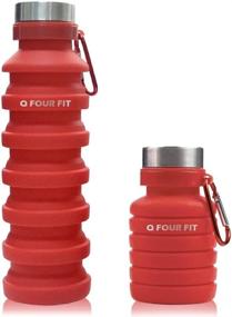 img 4 attached to 💧 Q4Fit Sports Collapsible Water Bottle - Premium Grade, BPA-Free, Non-Toxic, and Durable Platinum Silicone