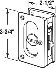 img 1 attached to High-Quality Prime-Line N 7365 Polished Brass Pocket Door Privacy Lock with Pull - Effortlessly Replace Old or Damaged Pocket Door Locks - 3-3/4” Size