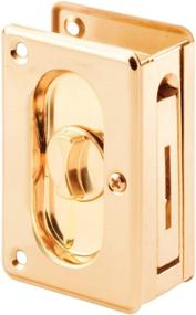 img 2 attached to High-Quality Prime-Line N 7365 Polished Brass Pocket Door Privacy Lock with Pull - Effortlessly Replace Old or Damaged Pocket Door Locks - 3-3/4” Size