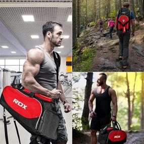 img 3 attached to 🎒 RDX Gym Duffle Bag Kit - Sports Holdall for Fitness, MMA Gear, Exercise Equipment, Hiking & Travel - Lightweight Shoulder Backpack with Rucksack Handles, Shoe Compartment, and Zipper