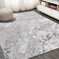🌀 swirl marbled abstract gray/blue area rug, 3 ft. x 5 ft., casual contemporary transitional style, easy to clean, bedroom living room rug, non shedding logo