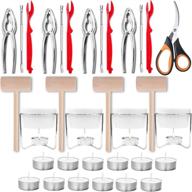 🦀 artcome 31-piece seafood tools set: includes 4 crab forks, 4 lobster crackers, 4 lobster shellers, 4 butter warmers, 4 crab mallets, 1 seafood scissor, and 10 tealight candles logo