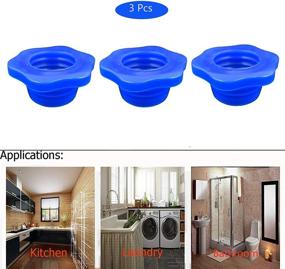 img 2 attached to 🔵 3 Pack of LiXiongBao Petal Drain Pipe Seal Hose Silicone Plugs for Kitchen, Bathroom, and Laundry - Blue