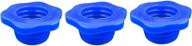 🔵 3 pack of lixiongbao petal drain pipe seal hose silicone plugs for kitchen, bathroom, and laundry - blue logo