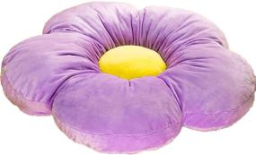 img 4 attached to 🌸 Purple Flower Floor Pillow Seating Cushion for Girls, Teens, Tweens & Toddlers - Butterfly Craze - Cute Room Decor for Reading and Lounging - Comfy Pillow for Kids - Large 35" Diameter