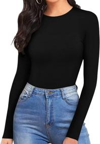 img 3 attached to 🔥 Redefine your style with MANGOPOP's alluring Women's Halter Neck Sleeveless Sexy Tank Tops Long Sleeve Bodysuit