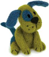 create adorable needle felted green puppy - dimensions felt animals kit, 3'' x 2.5'' logo